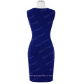 Belle Poque Stock Mujeres Slim Fit sin mangas High Stretchy Hips-Wrapped Spandex vestido de lápiz azul real BP000153-3